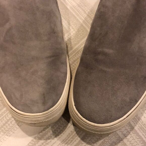 Steve Madden Suede Sand Colored Slip On Sneakers - Picture 2 of 7